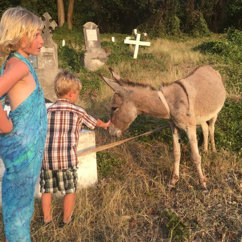 Kids in the Brunswick Cemetery 